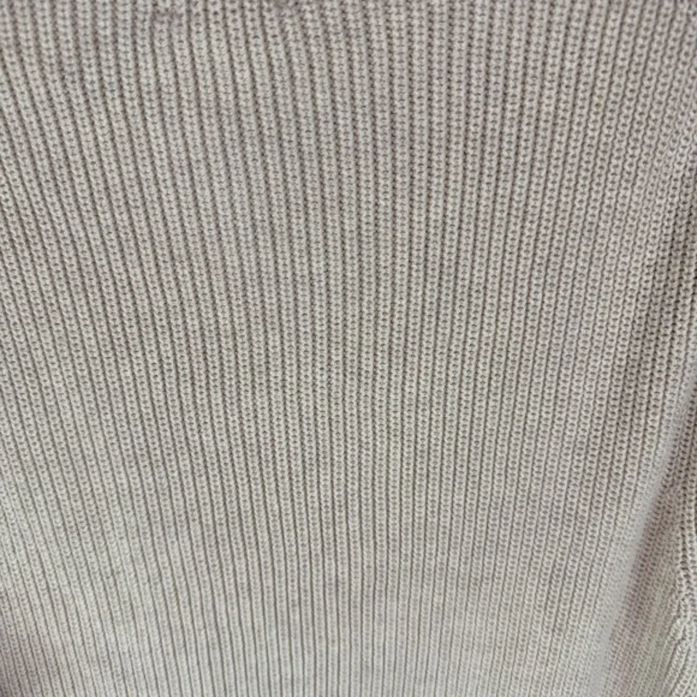 Knit for J. Crew Men's Chunky Ribbed Knit Sweater White 1/4 Zip Mock Neck‎ M